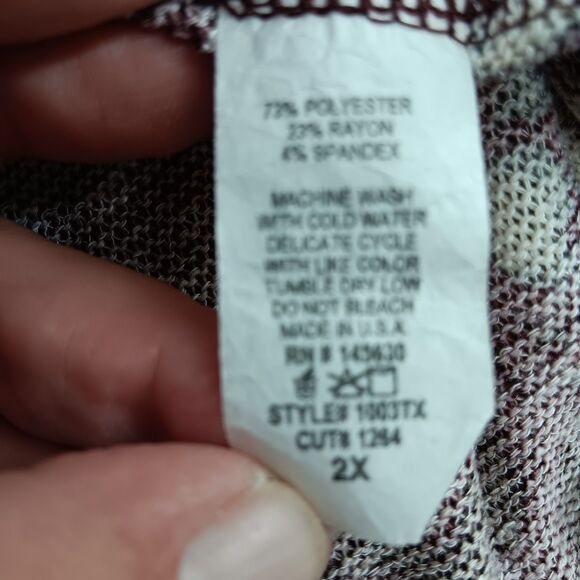 Front of Closet Sweater Womens 2X Abstract Print Pullover Lightweight Top - Picture 5 of 10